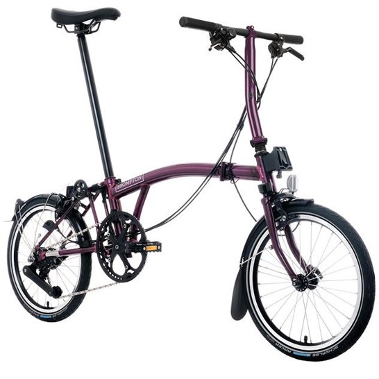 Brompton C-Line 12 Speed With Battery Lighting Amethyst Lacquer - Low