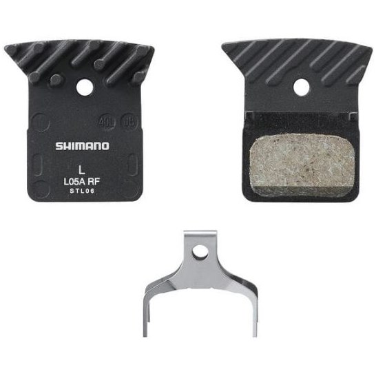 Shimano L05A-RF disc pads and spring, alloy back with cooling fins, resin