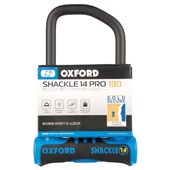 Oxford Shackle14 Pro U-Lock 260mm x 177mm BLUE